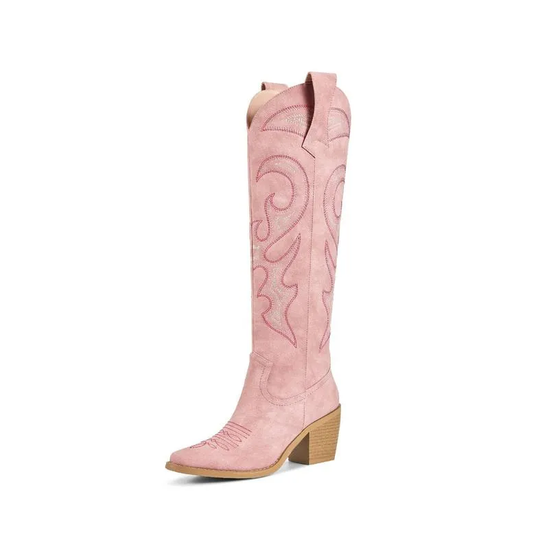 Knee High Cowboy Cowgirl Boots For Women