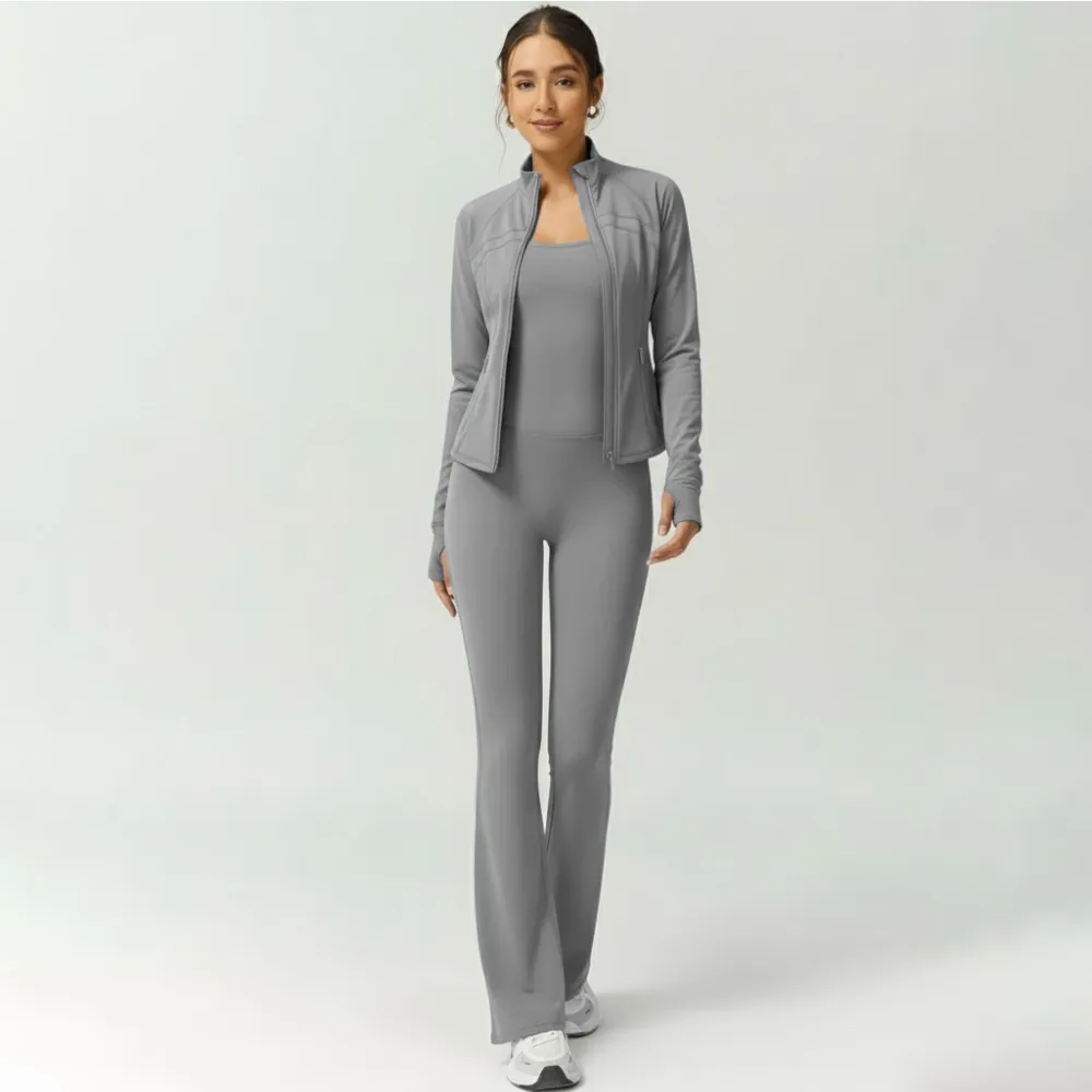 Stylish Yoga Set – Slim Fit Jacket & Jumpsuit