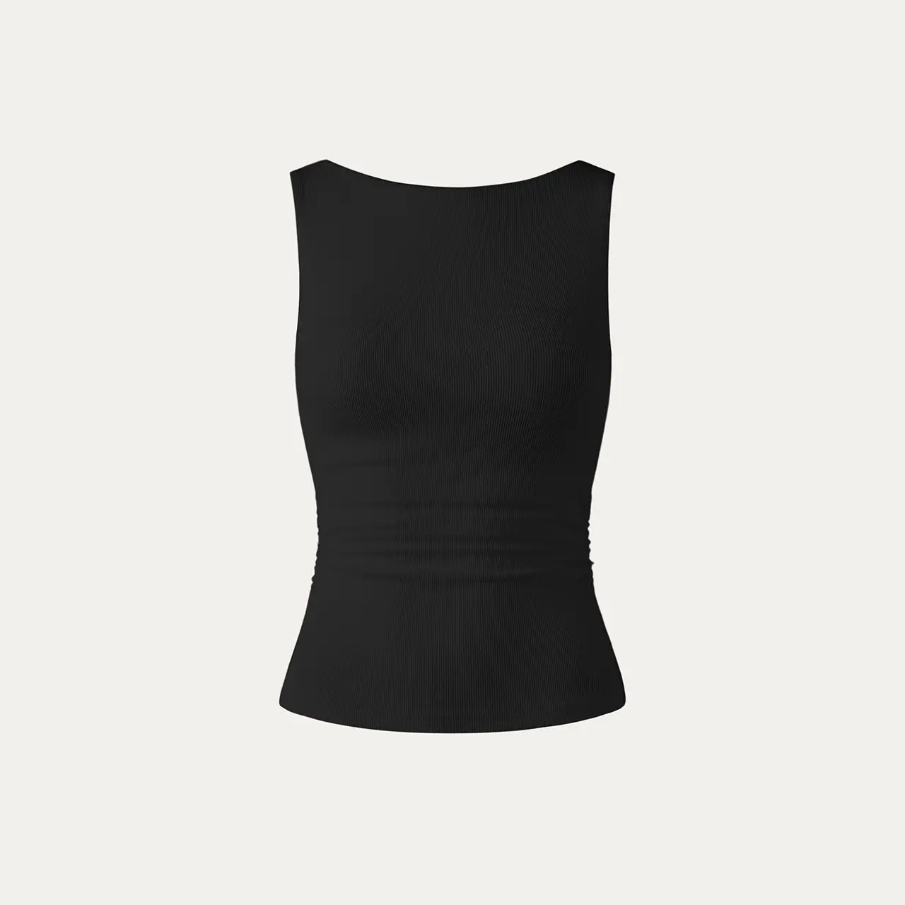 Women's Boatneck Open-Back Brami Tank Top – Built-In Bra, Spaghetti Strap