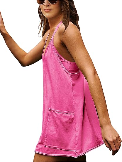 【Stock Up Deals】Viral 2-in-1 Tennis Dress: Built-in shorts, pockets, and a snatched V-neck