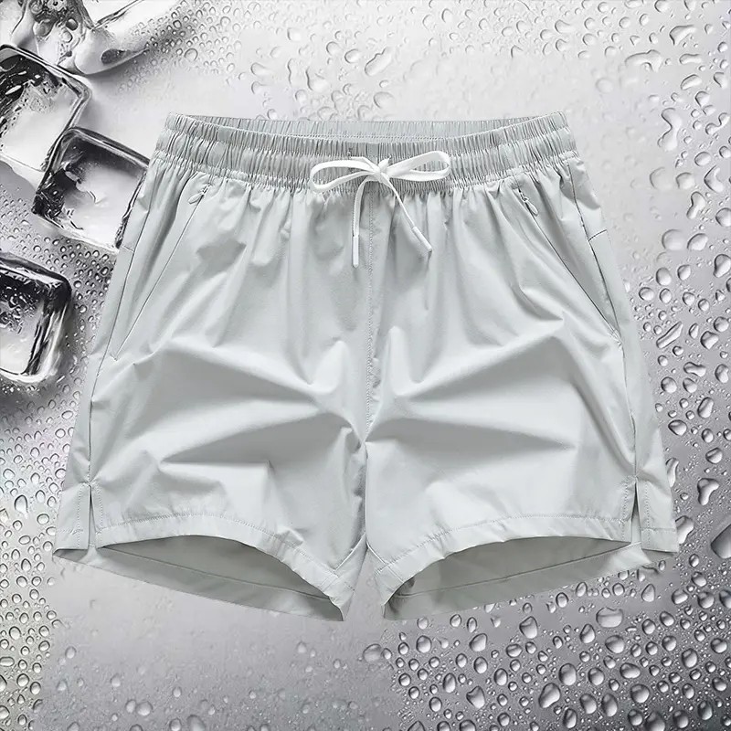Men's Breathable Zipper Pocket Shorts – Casual Drawstring Athletic Fit