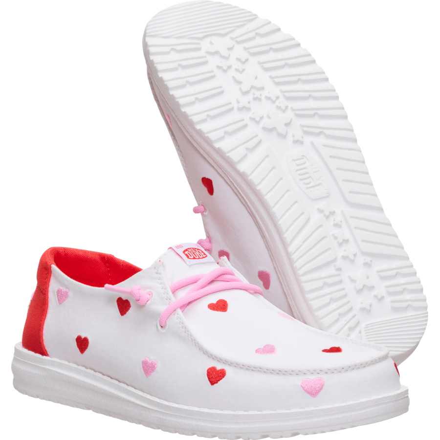 Wendy Embroidered Hearts - White/Multi