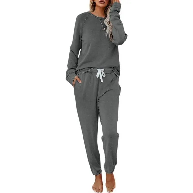 Women's Solid Sweatsuit Set 2 Piece