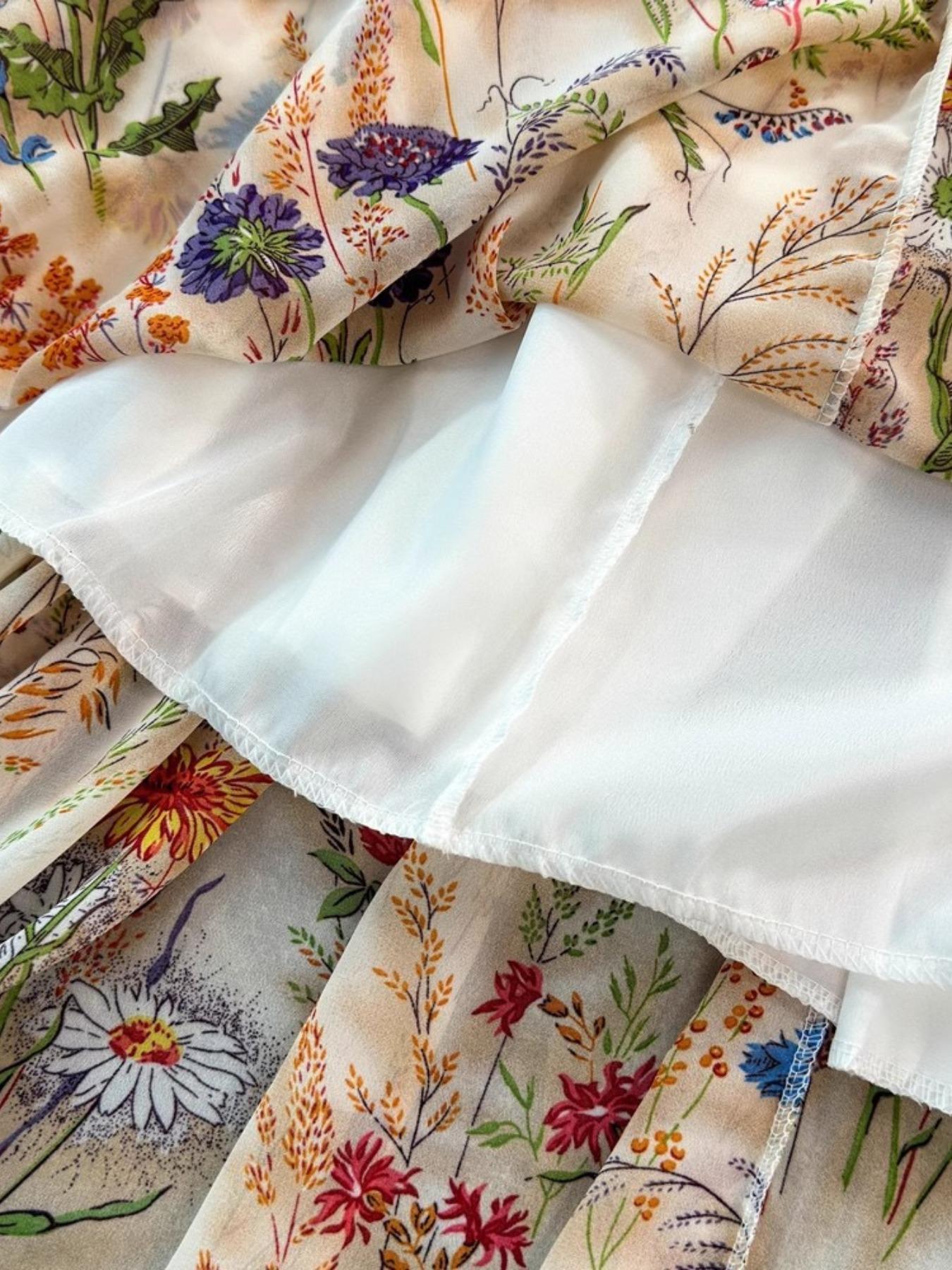 Women's Boho Floral Print Spaghetti Strap Cami Dress – Summer A-Line