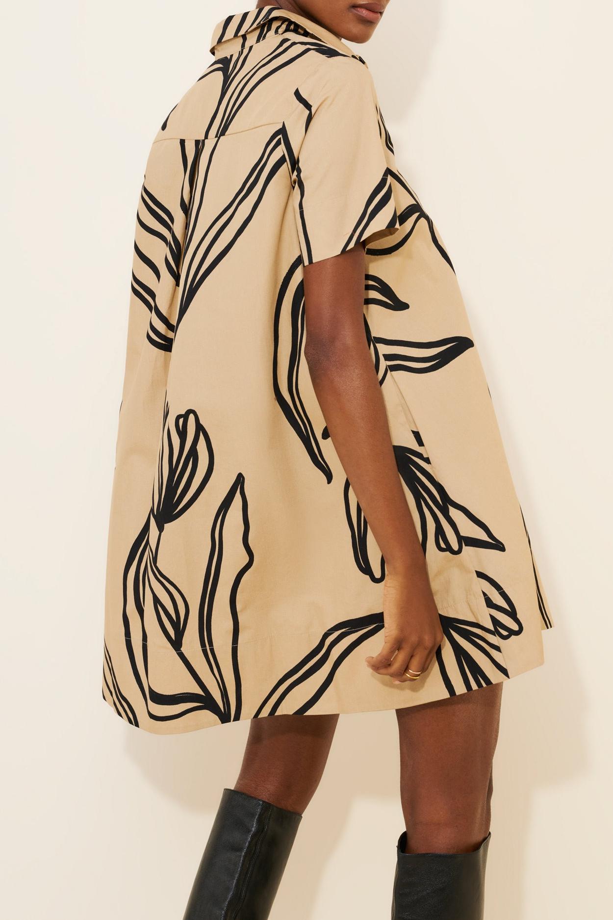 Short-Sleeve Swing Tunic Mini Dress