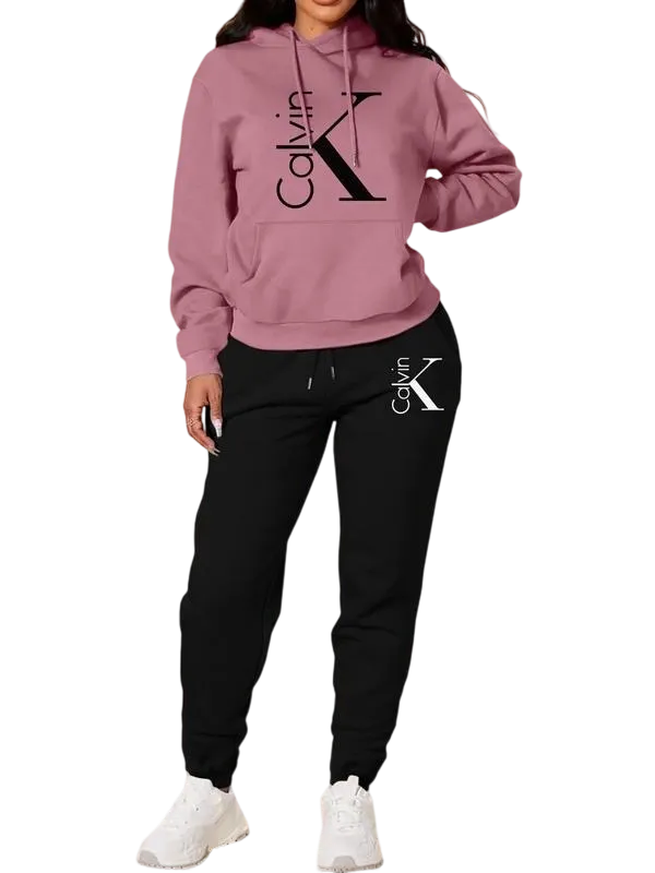 Women's Casual Hooded Sweatshirt Set