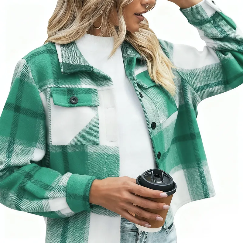 Women's Vintage Flannel Plaid Jacket