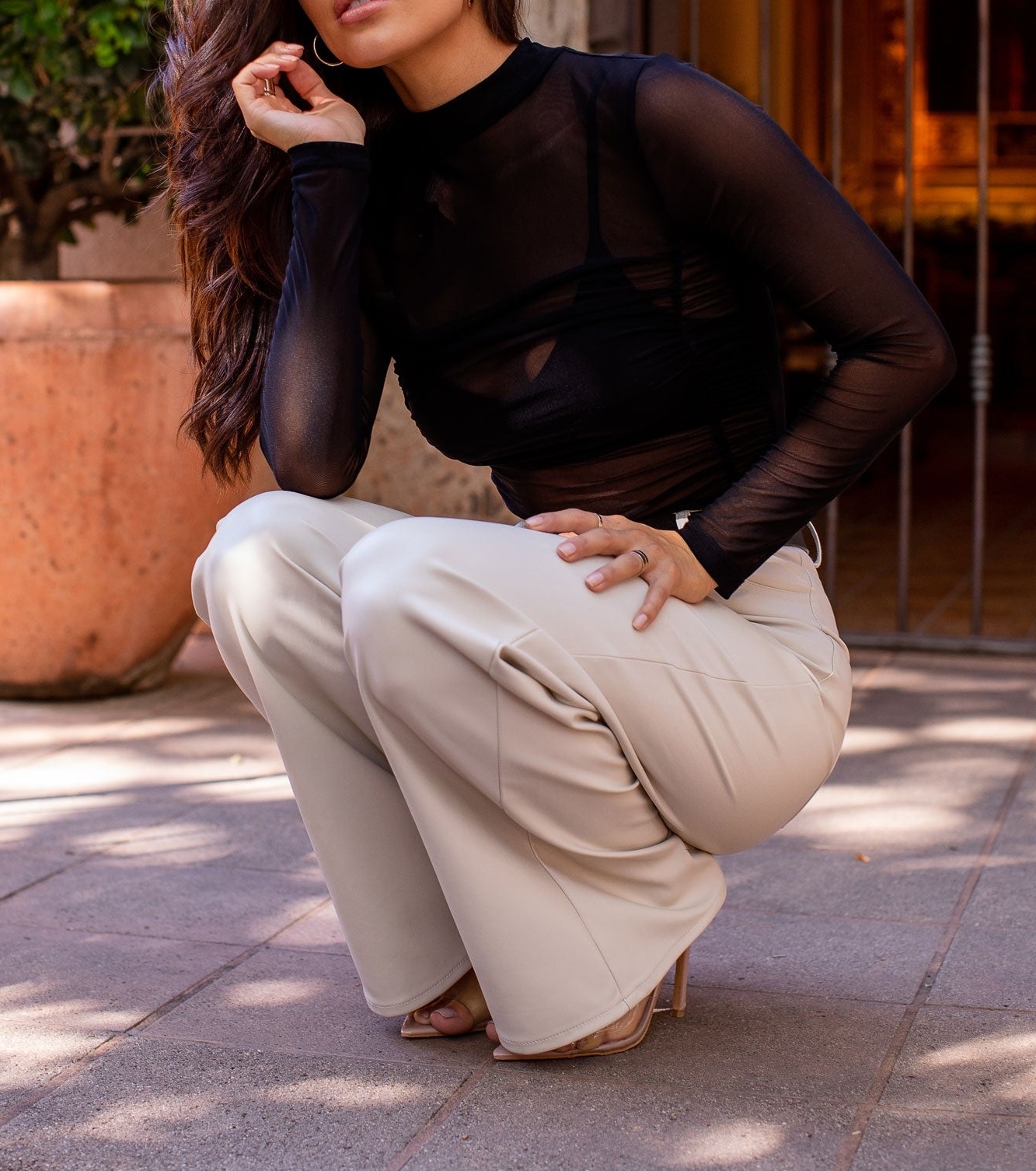 Signature Long-Sleeve Mesh Bodysuit