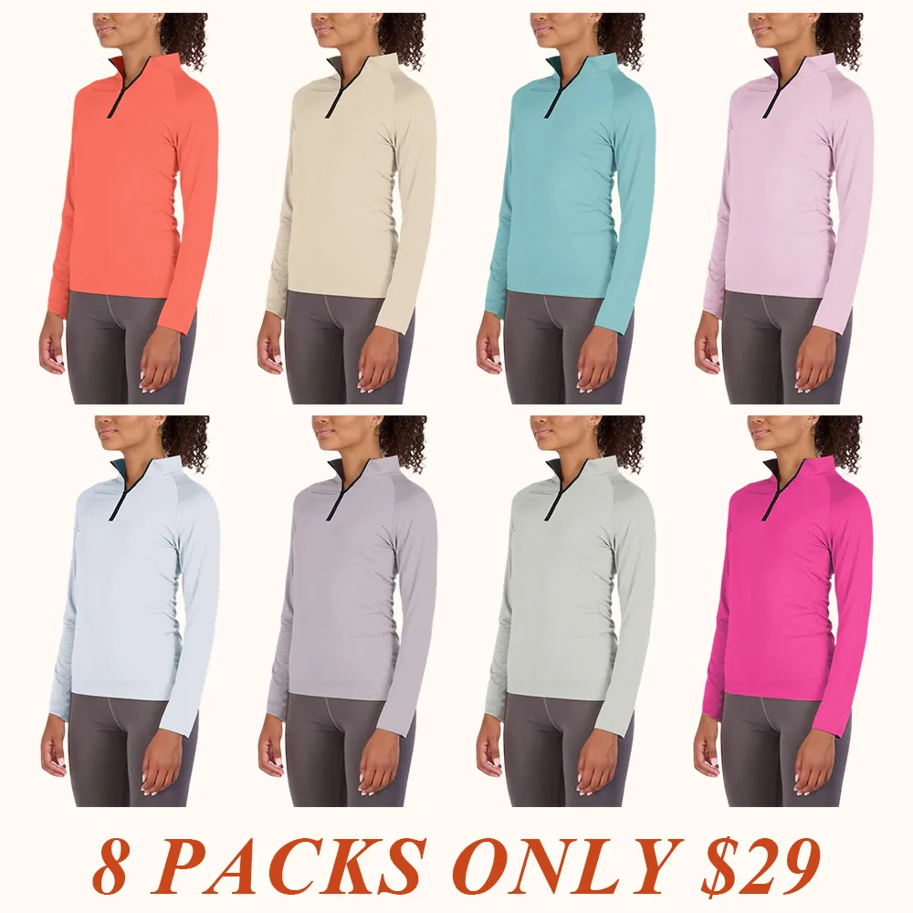 Womens Dry-Fit Long Sleeve Quarter Zip & Full Zip Up Hoodie Workout Jacket (Available in Plus)