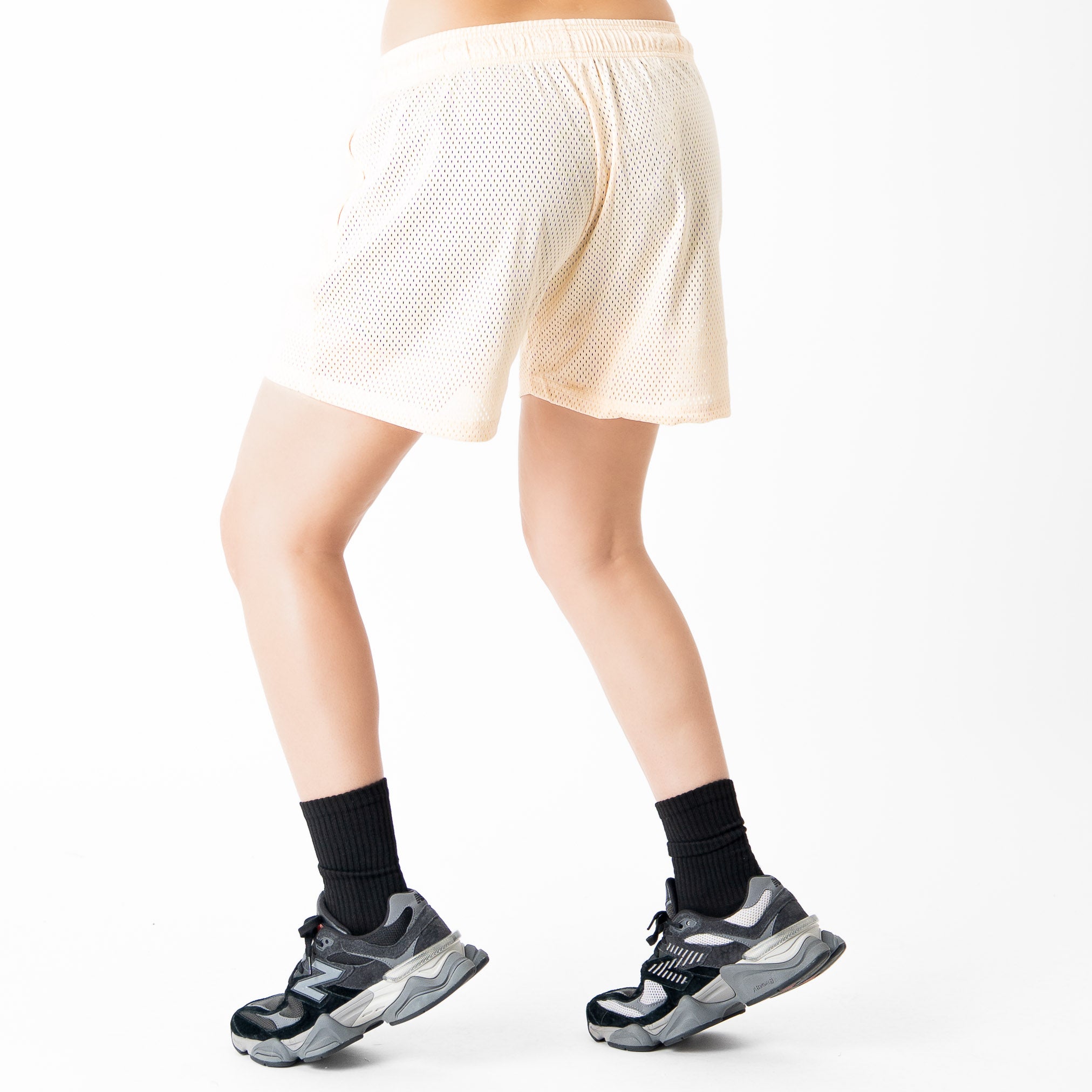 VENTED MESH SHORTS MISFIT - CREAM / BLACK