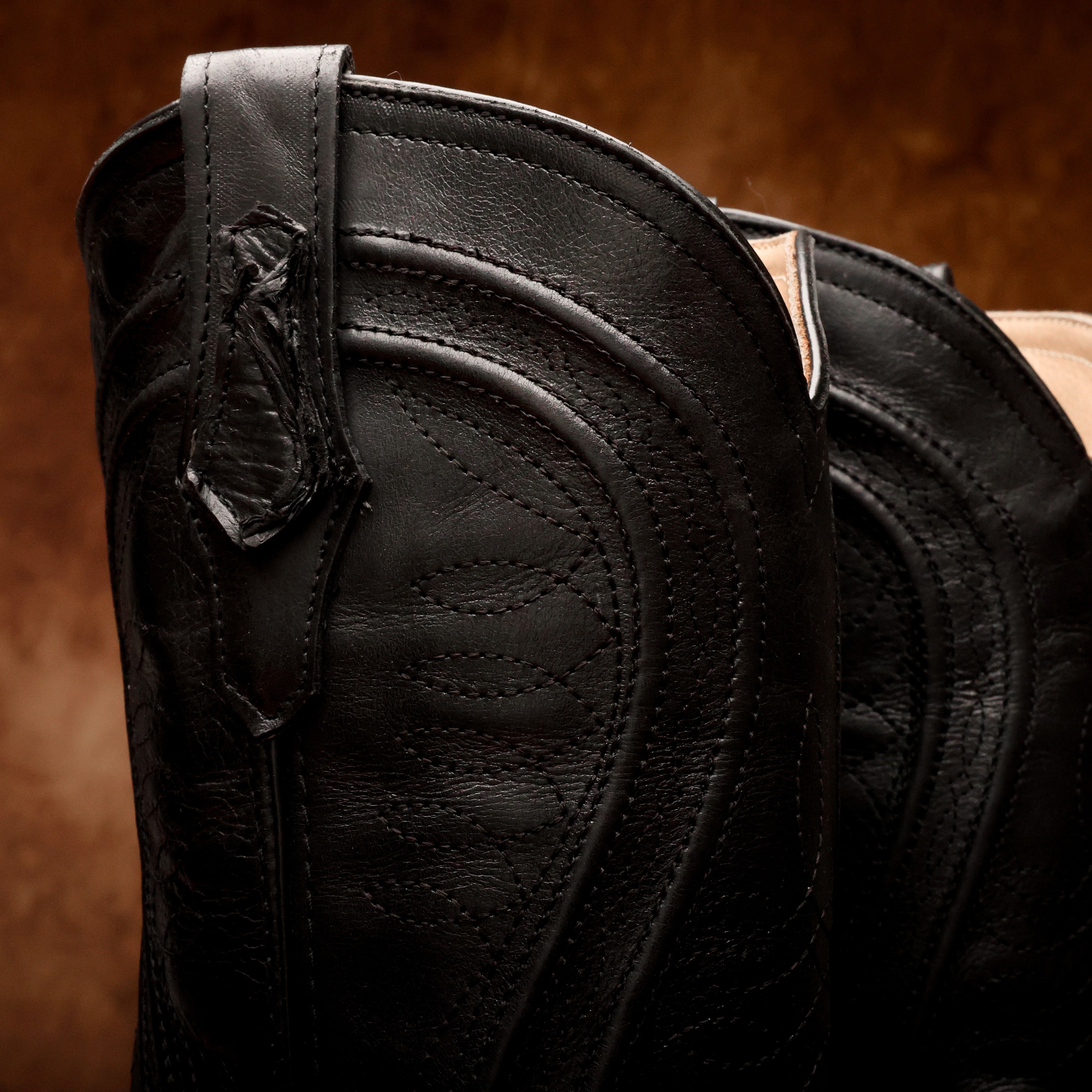 AUTHENTIC Black Pirarucu Boots - Square Toe