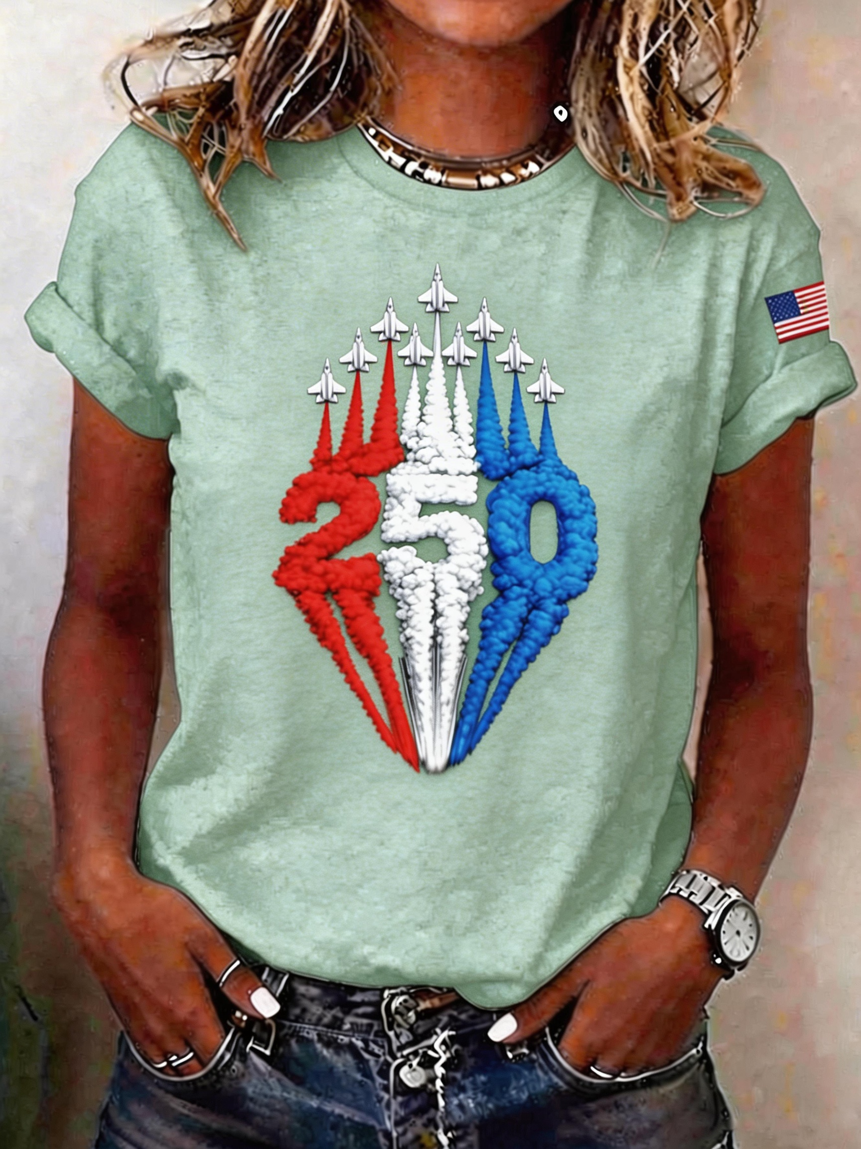 Regular Fit Independence Day Casual Cotton T-Shirt