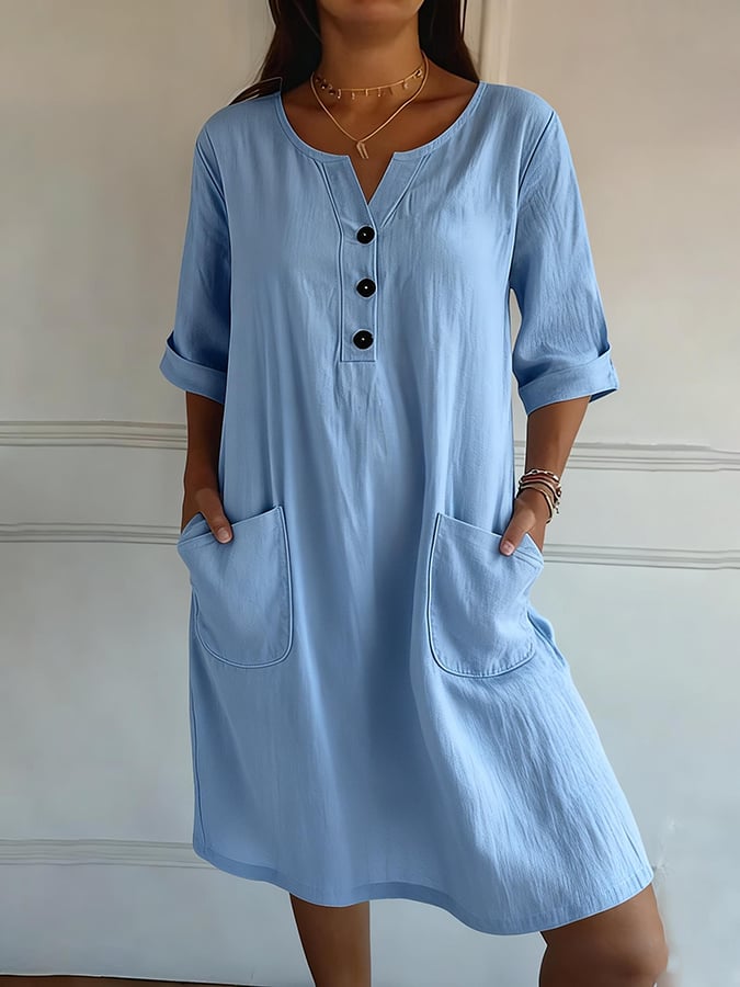 Women's Casual Retro Cotton Linen Dress- Fast Shipping