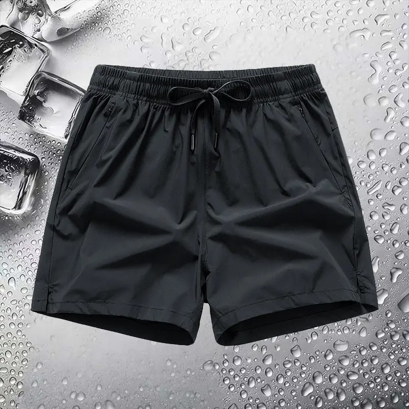 Men's Breathable Zipper Pocket Shorts – Casual Drawstring Athletic Fit