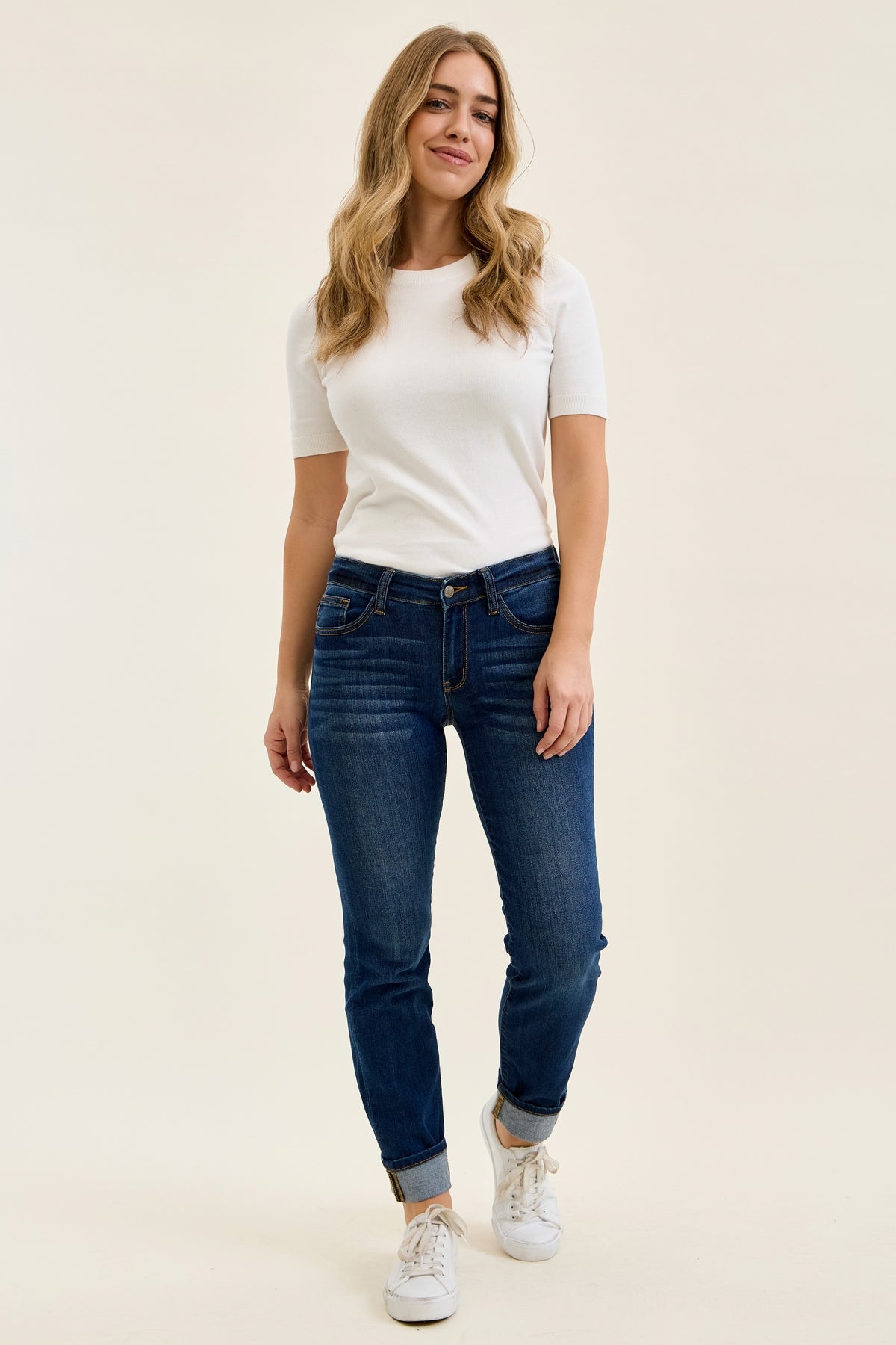 Kimberly Dark Wash Straight Fit Cuff