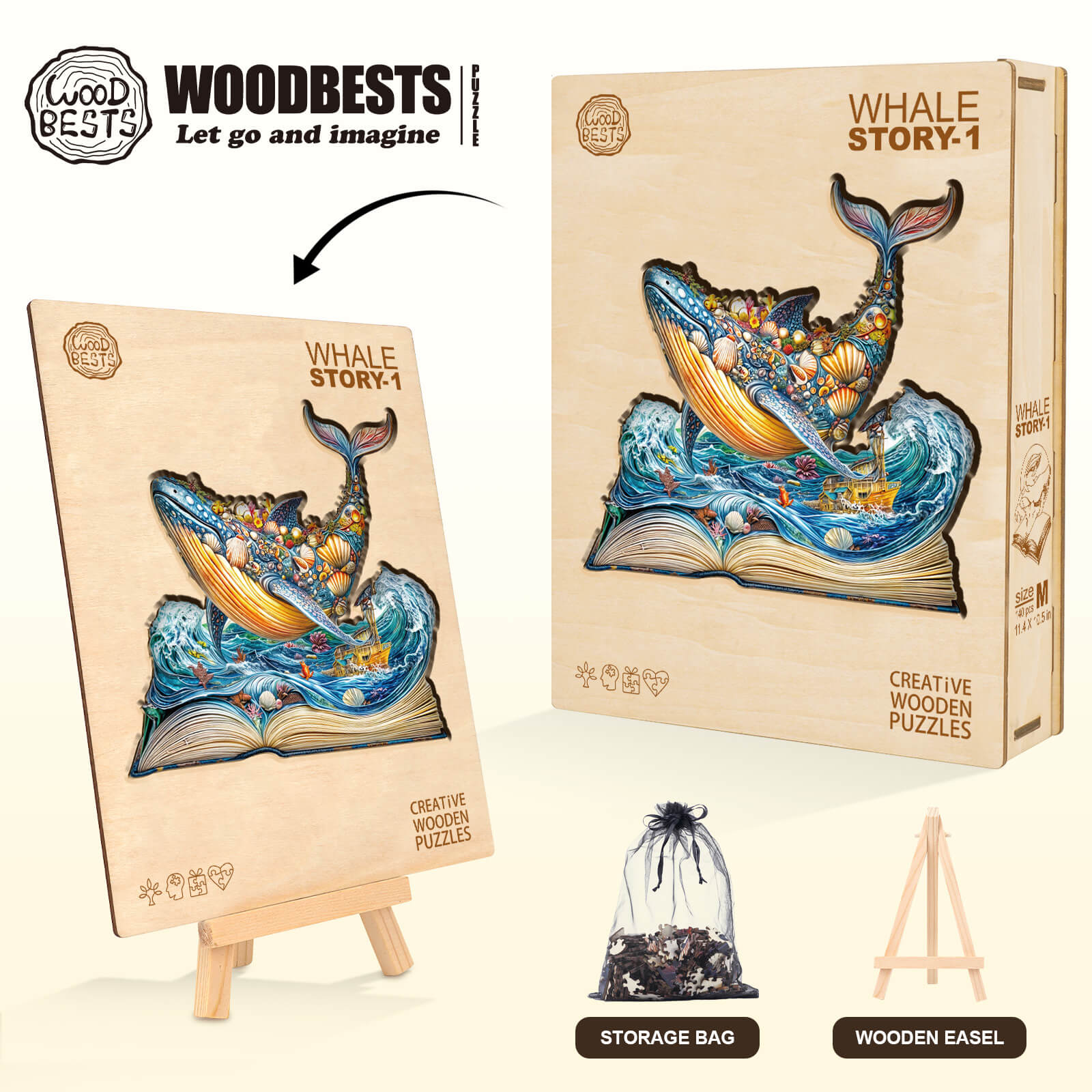 Whale Story-1 Wooden Jigsaw Puzzle
