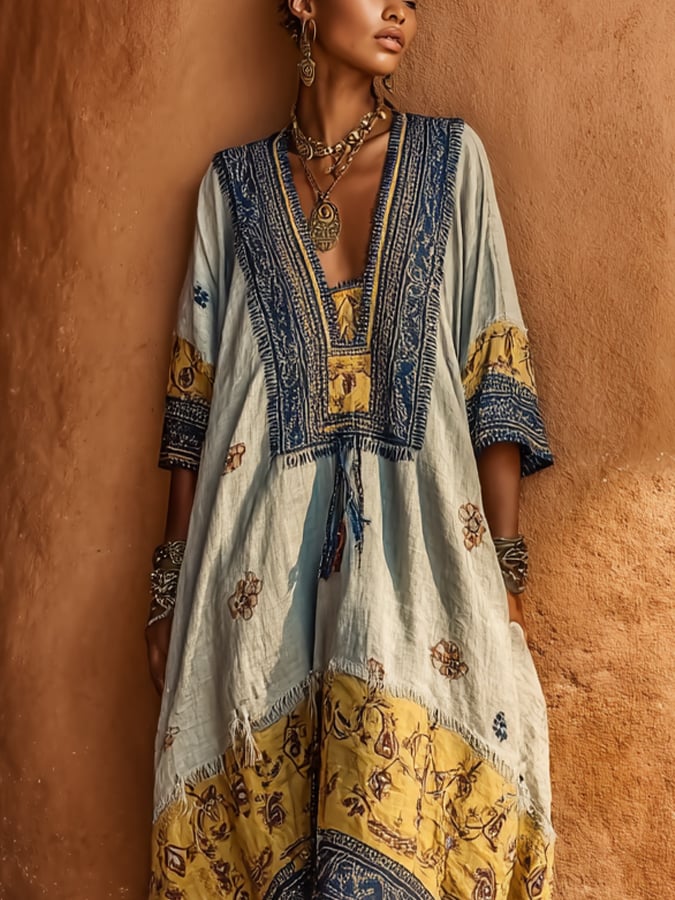 Women'S Vacation Bohemian Print Dress- Fast Shipping