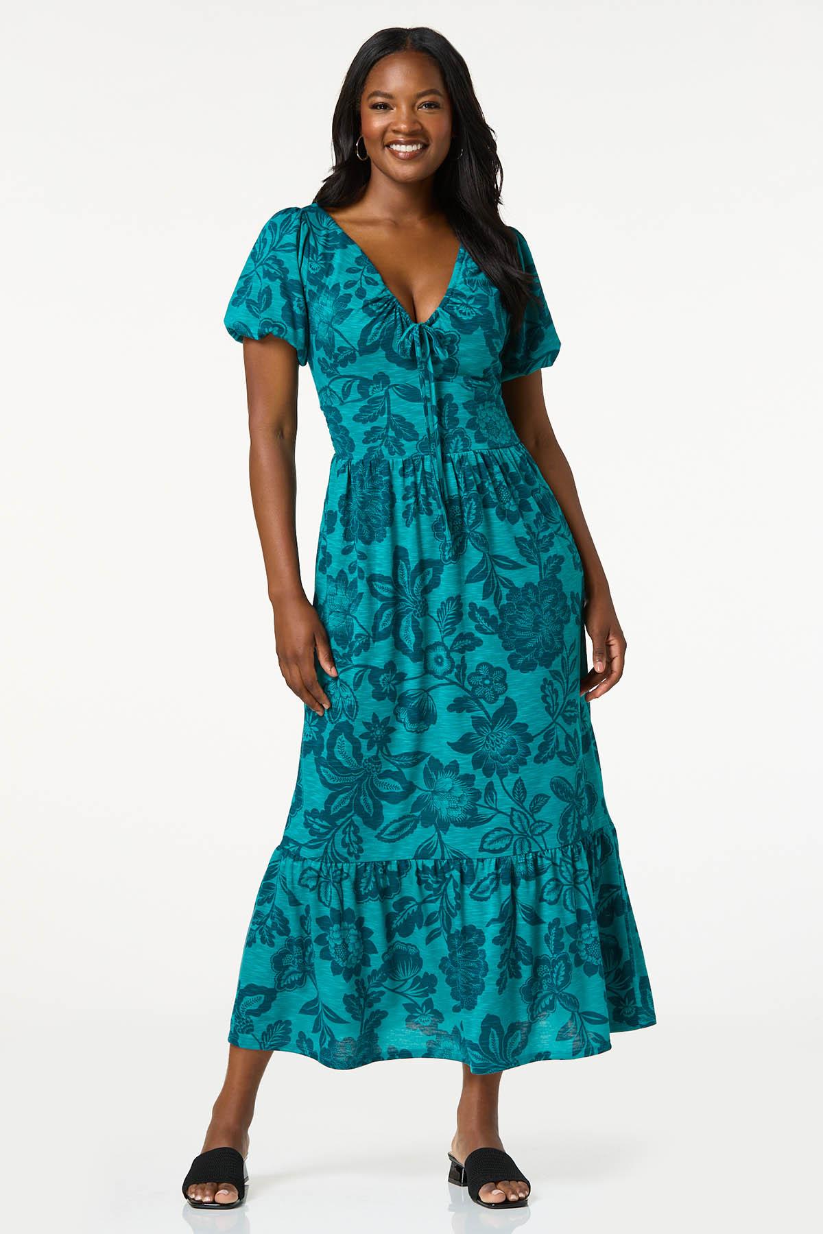 Floral Bubble Sleeve Dress