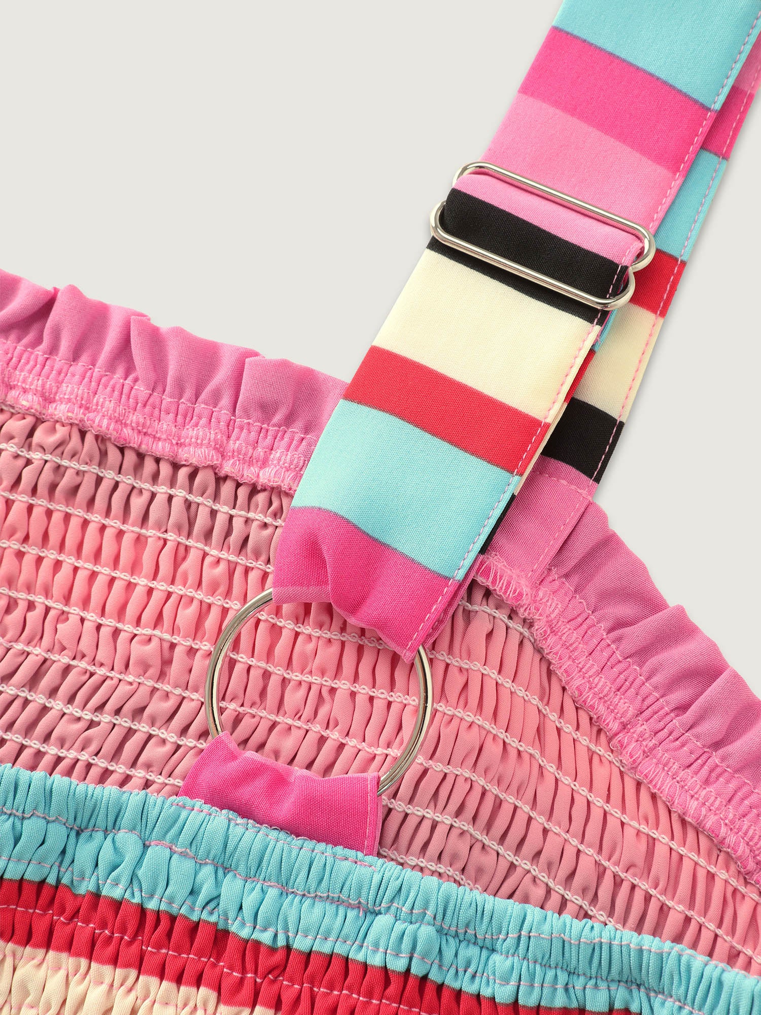 Bright Striped Print Wide Straps Maxi Dress