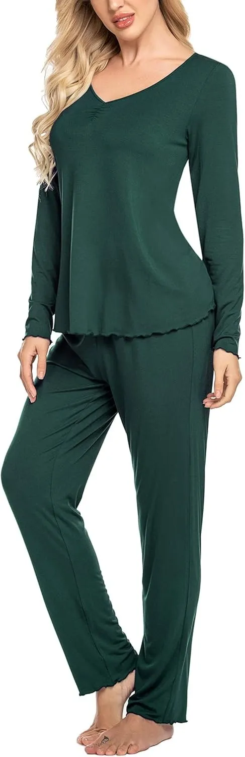 Womens Pajama Sets 2 Piece Lounge Set Fall Winter Pajamas