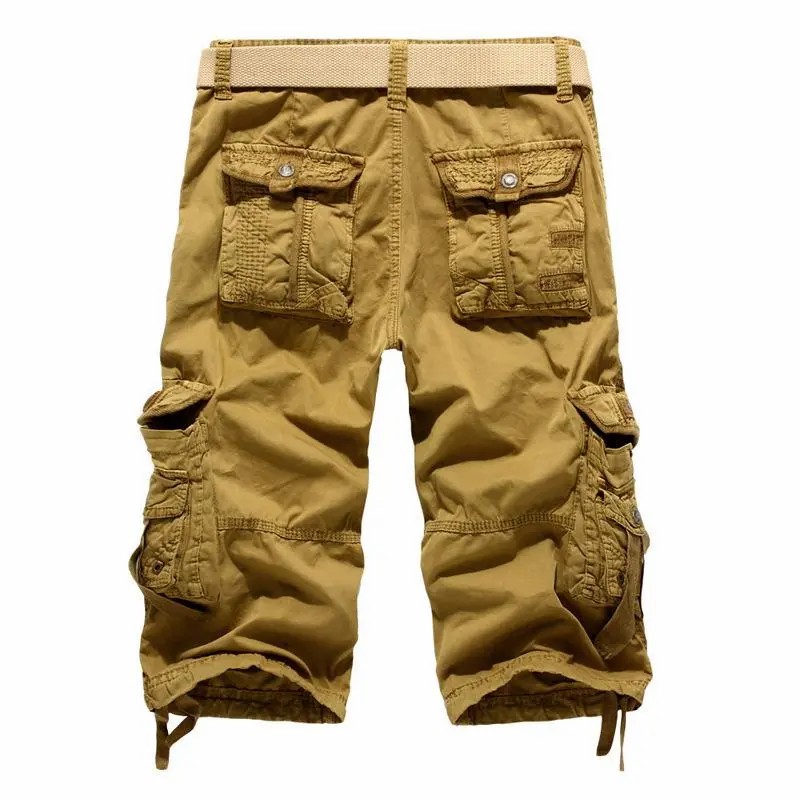 Men's Korean Style Multi-Pocket Cargo Shorts Fashion Trend Multi-Pocket Mid-Length Shorts