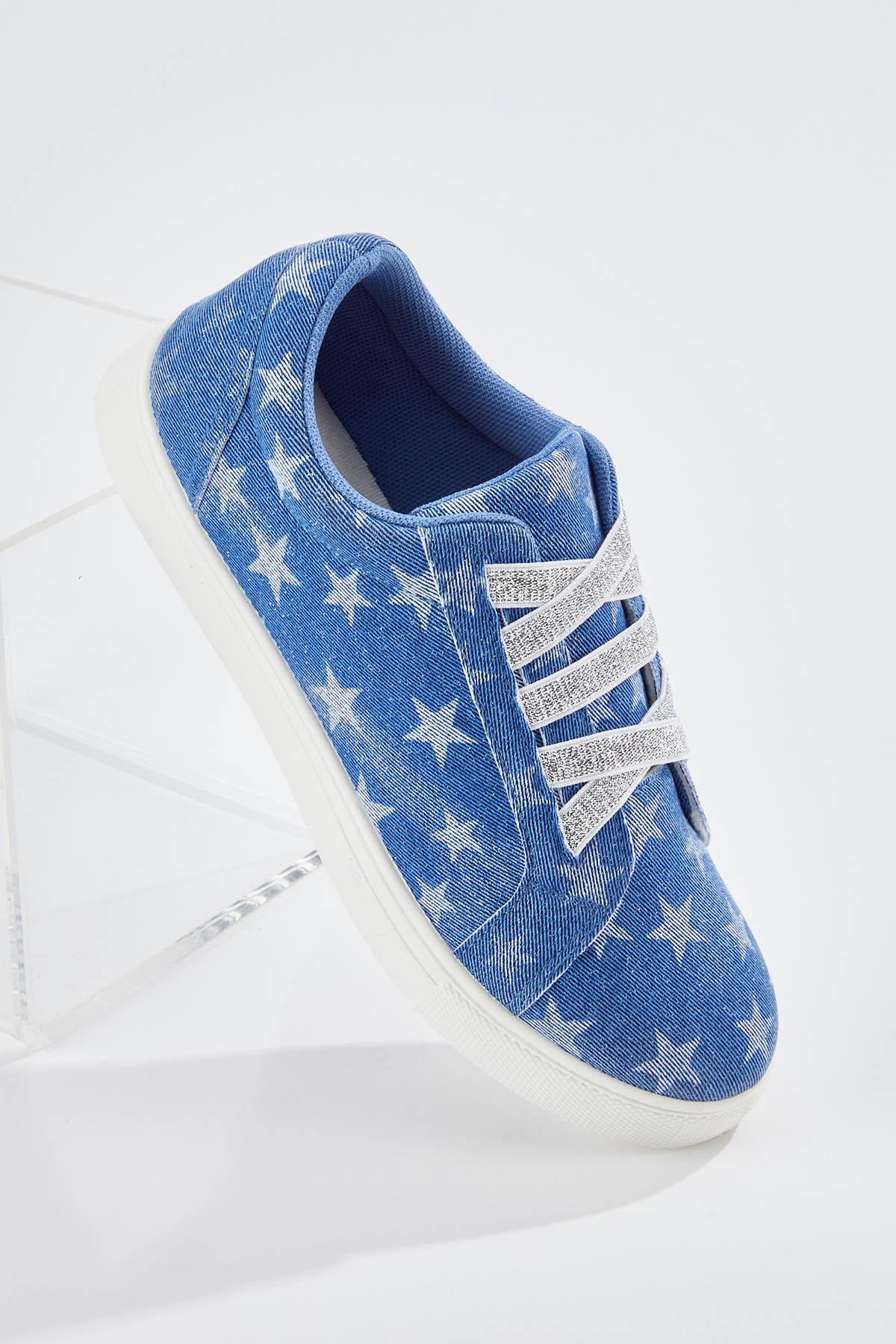 Star Glitter Denim Sneakers