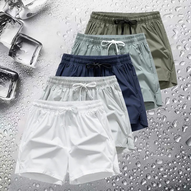 Men's Breathable Zipper Pocket Shorts – Casual Drawstring Athletic Fit