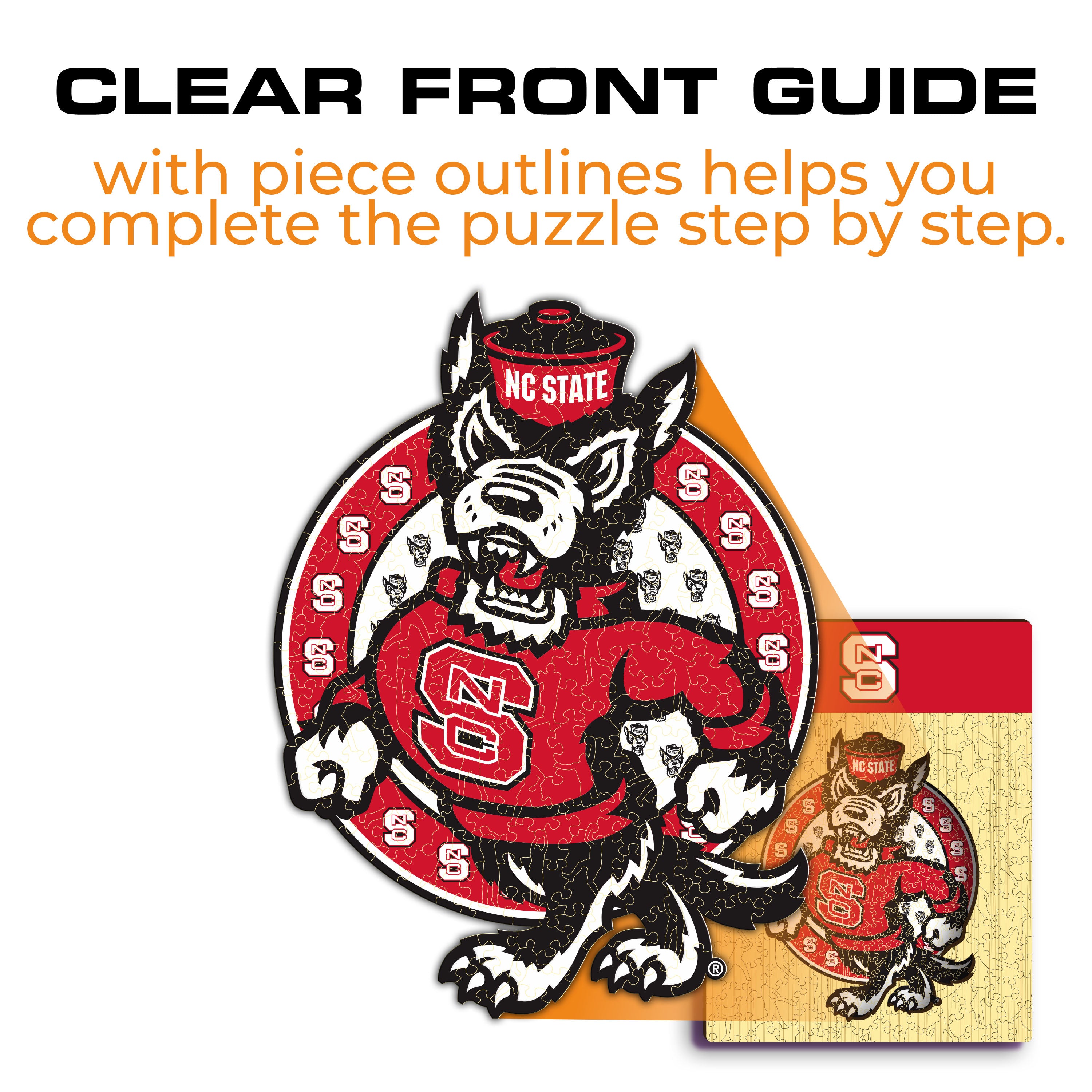 North Carolina State University Mascot - Wooden Puzzle