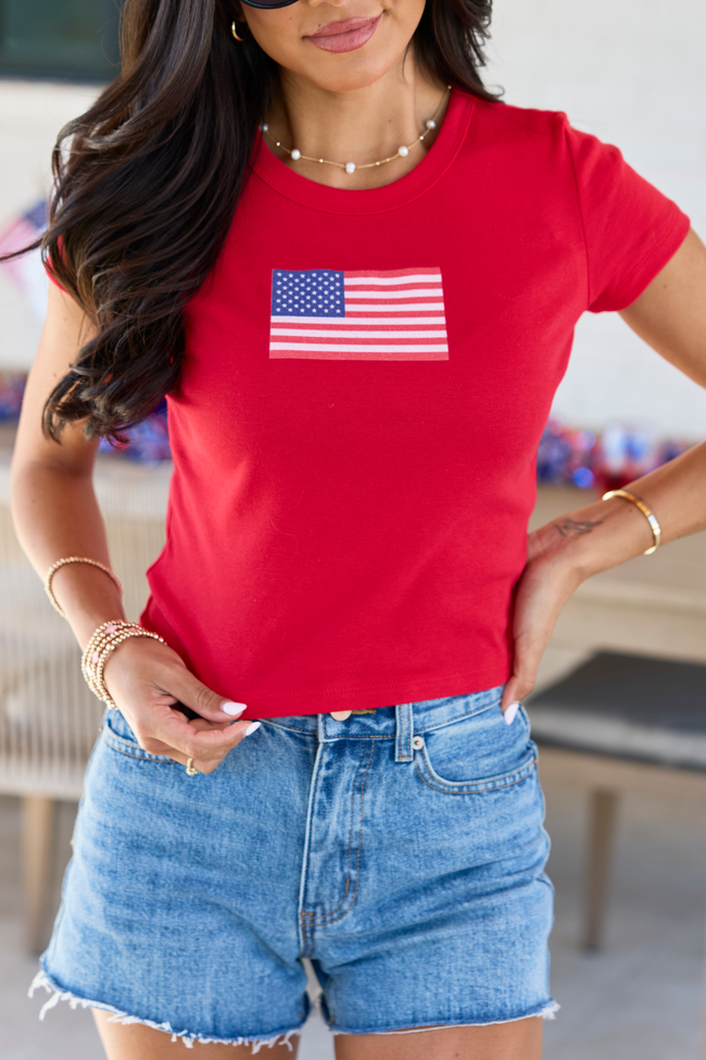 American Flag Red Baby Graphic Tee