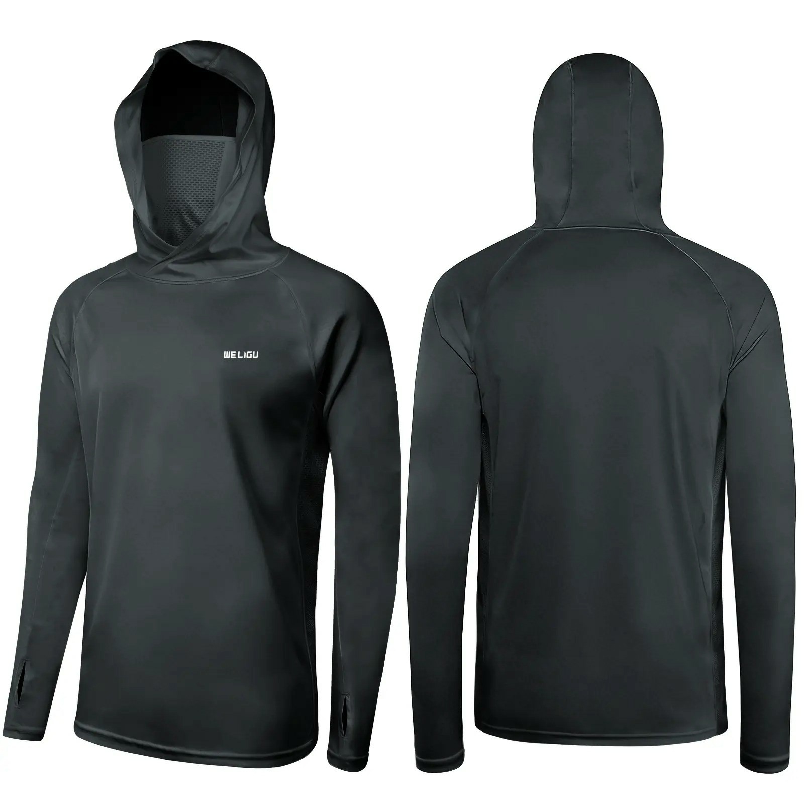 Men's UPF 50+ Sun Protection Hoodie with Face Mask & Neck Gaiter