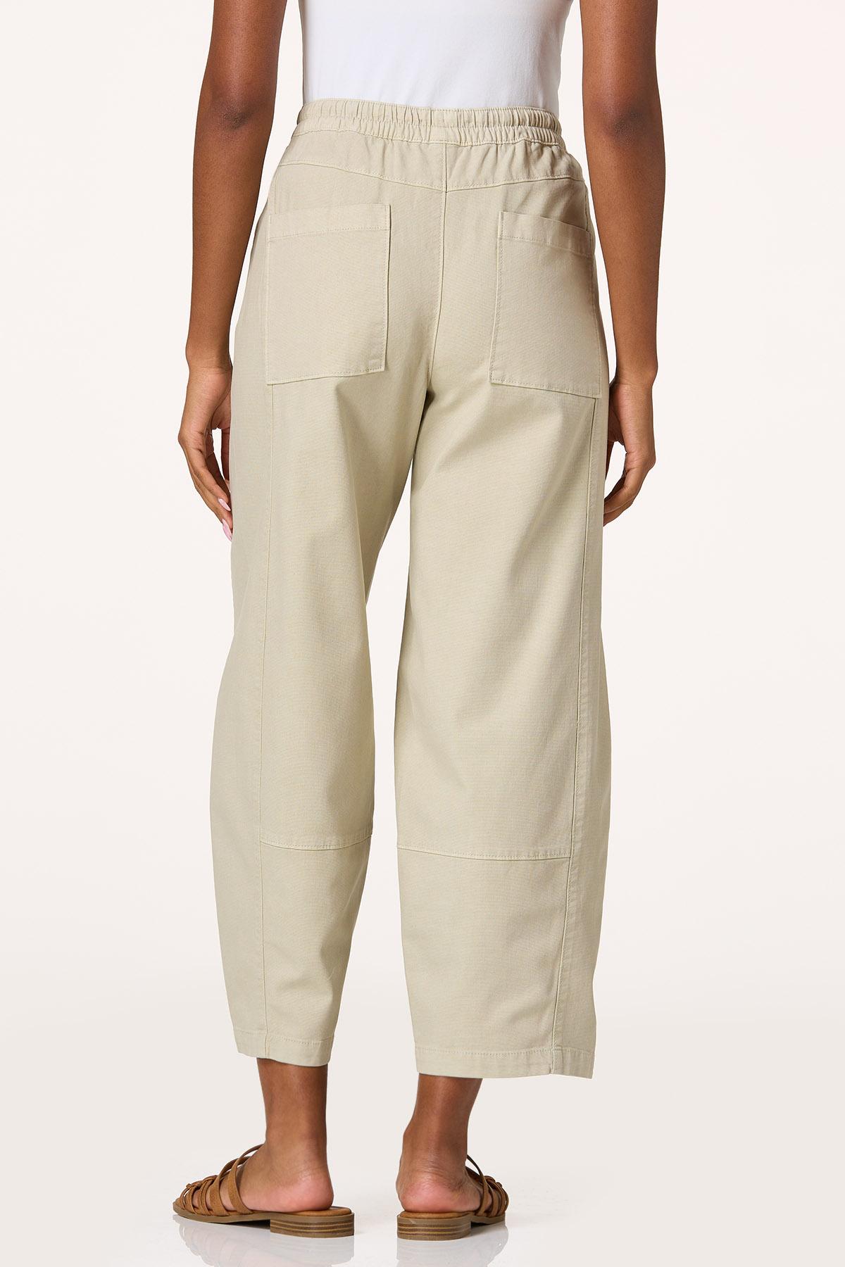 Relaxed Barrel Leg Cropped Pants