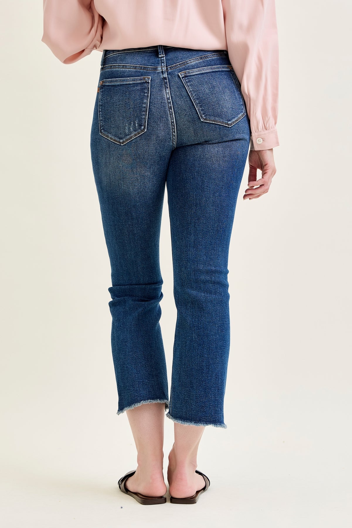 Scarlett High Rise Dark Wash Kick Flare