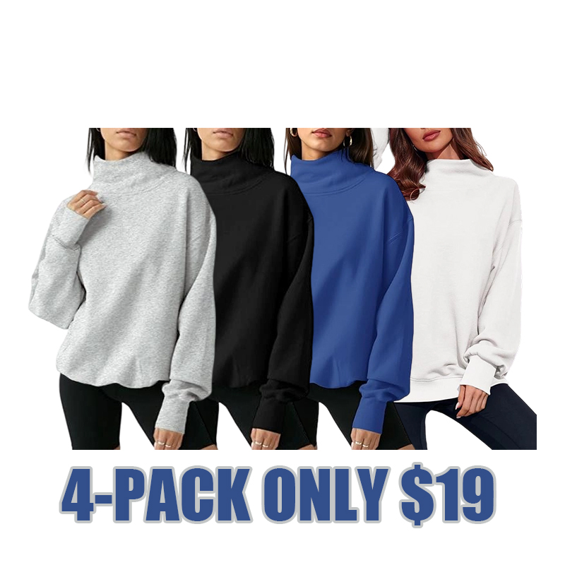 Women's Cozy Oversized Turtleneck Sweatshirt