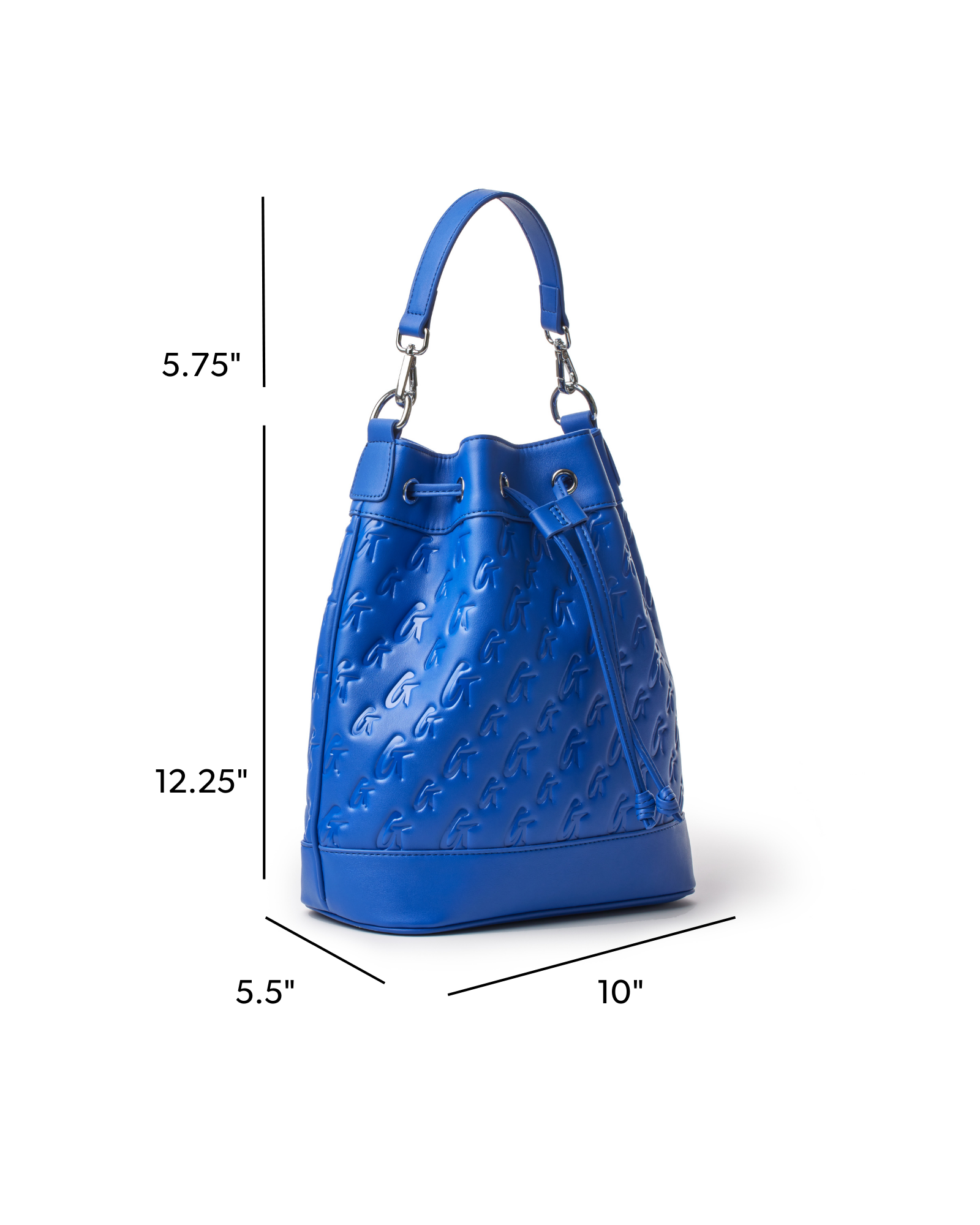 LARGE MONOGRAM BUCKET BAG - BLUE