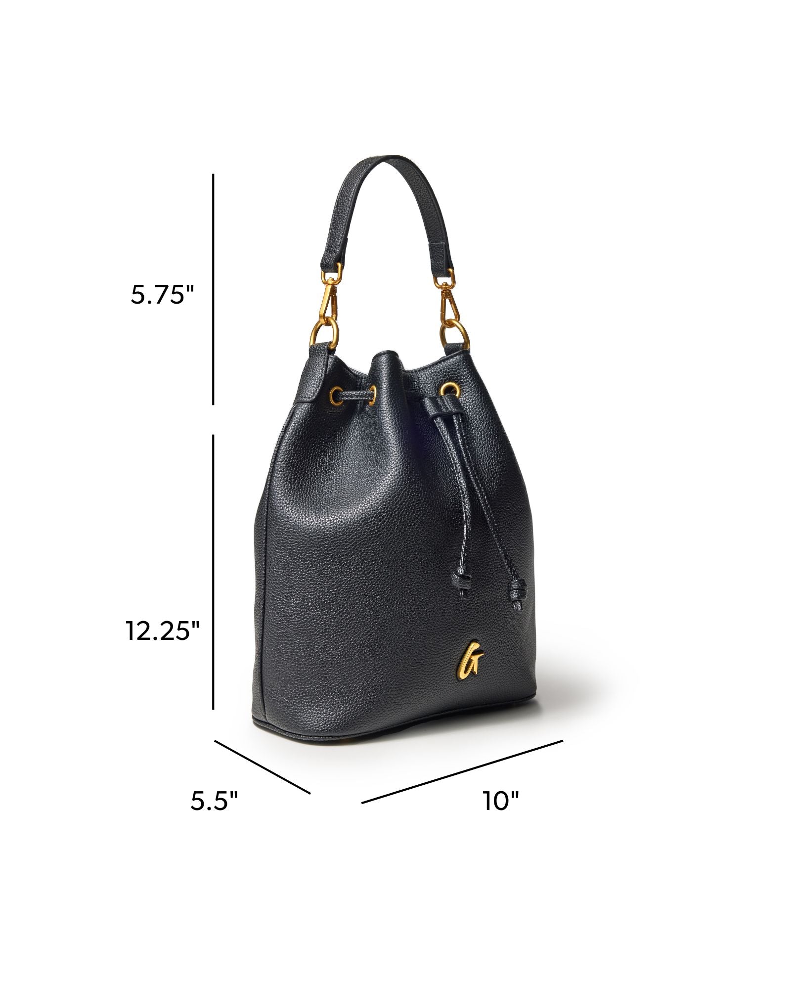 LARGE PEBBLE BUCKET BAG - BLACK