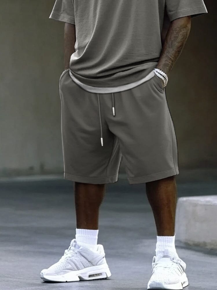 Contrast Fake Two-Piece Cotton Set