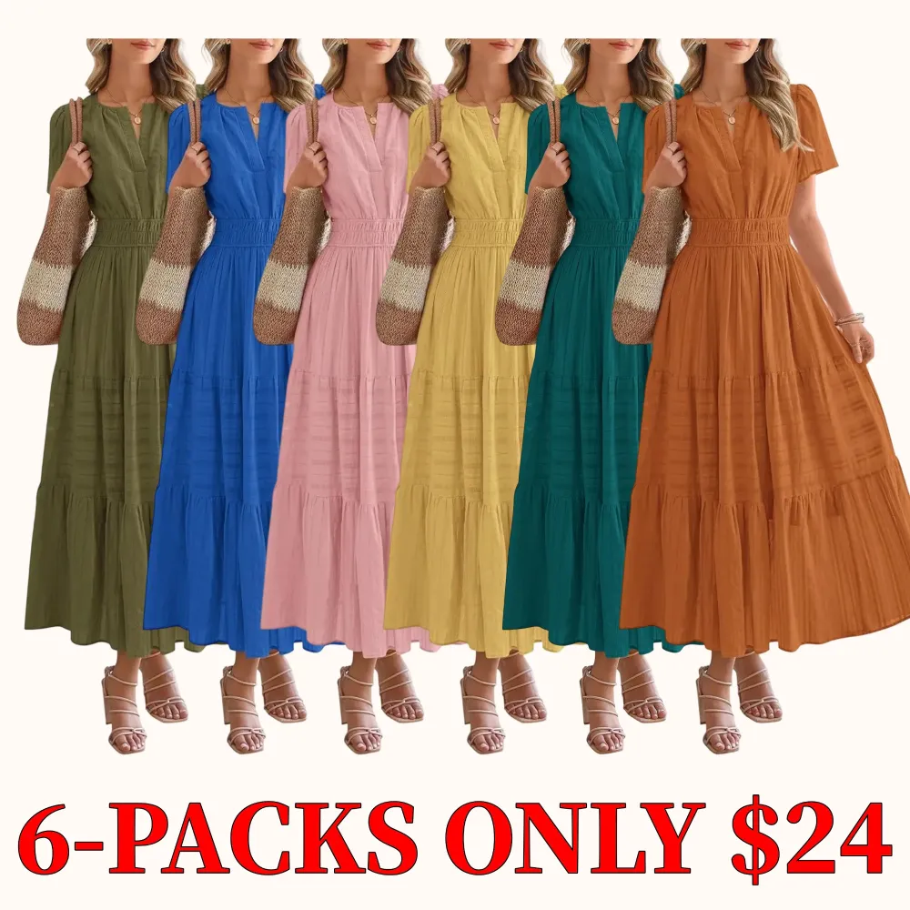 Women's 2026 Summer Casual Long Dress with Pockets