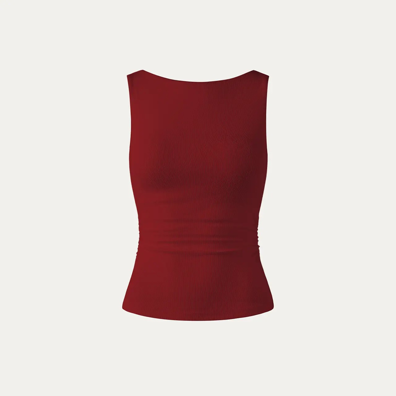 Women's Boatneck Open-Back Brami Tank Top – Built-In Bra, Spaghetti Strap