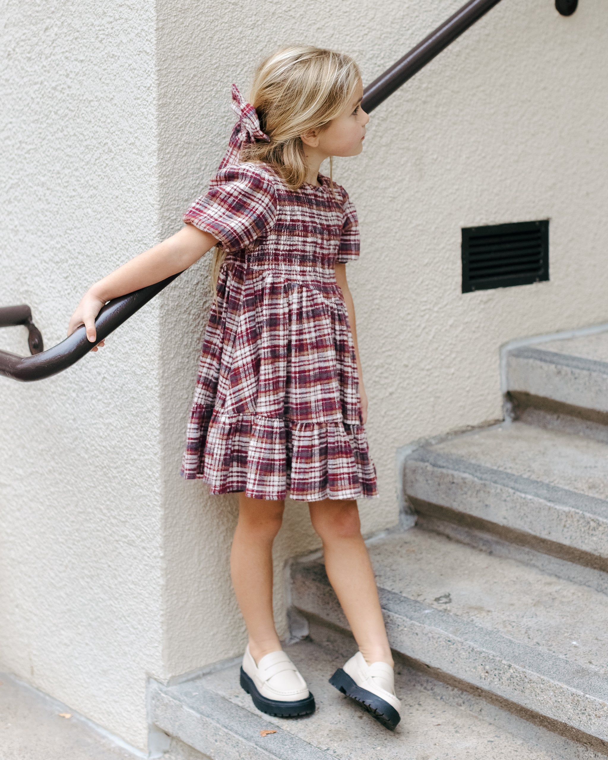 India Dress || Burgundy Plaid