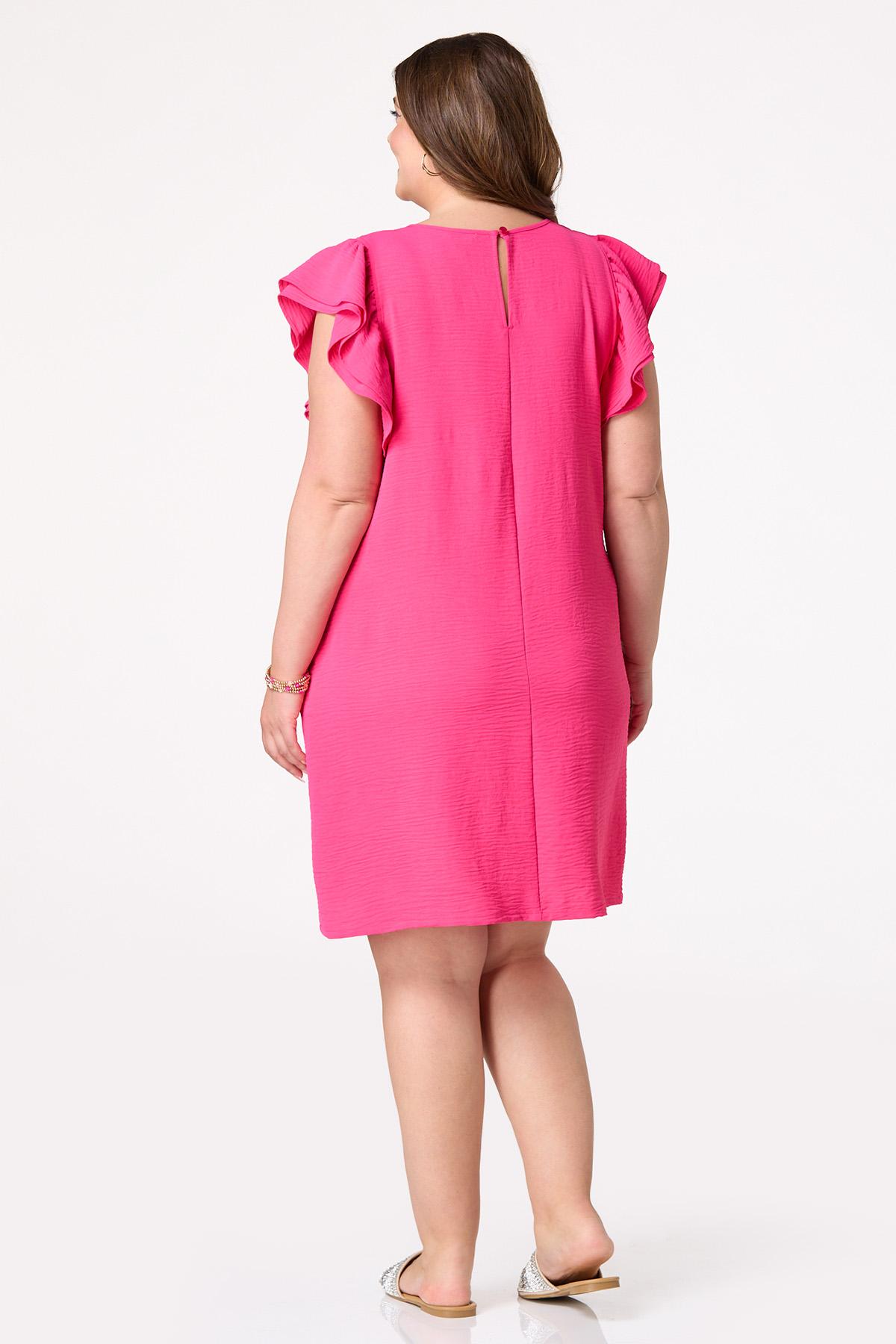 Plus Size Double Flutter Sleeve Dress