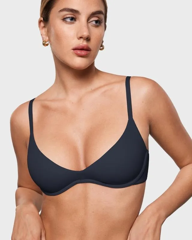 Women's Inbarely Plus Plunge Bra - Unlined Underwire Sexy Demi Balconette Bras