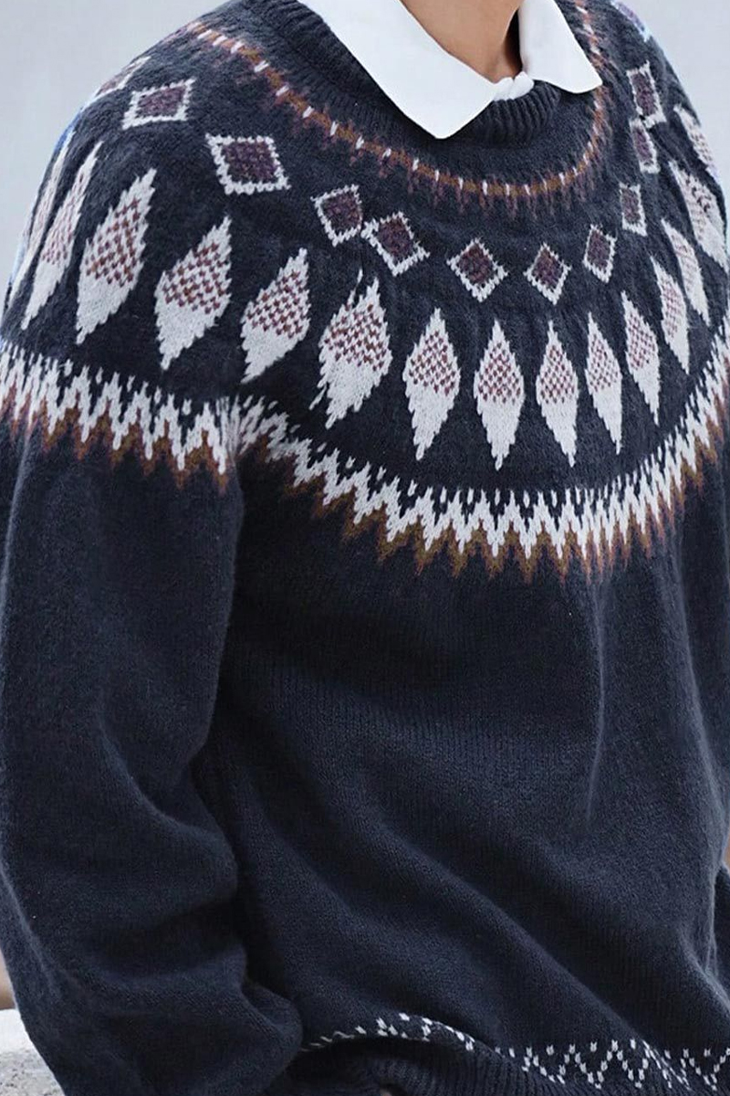 Men's Navy Lanfair Island Crew Neck Sweater