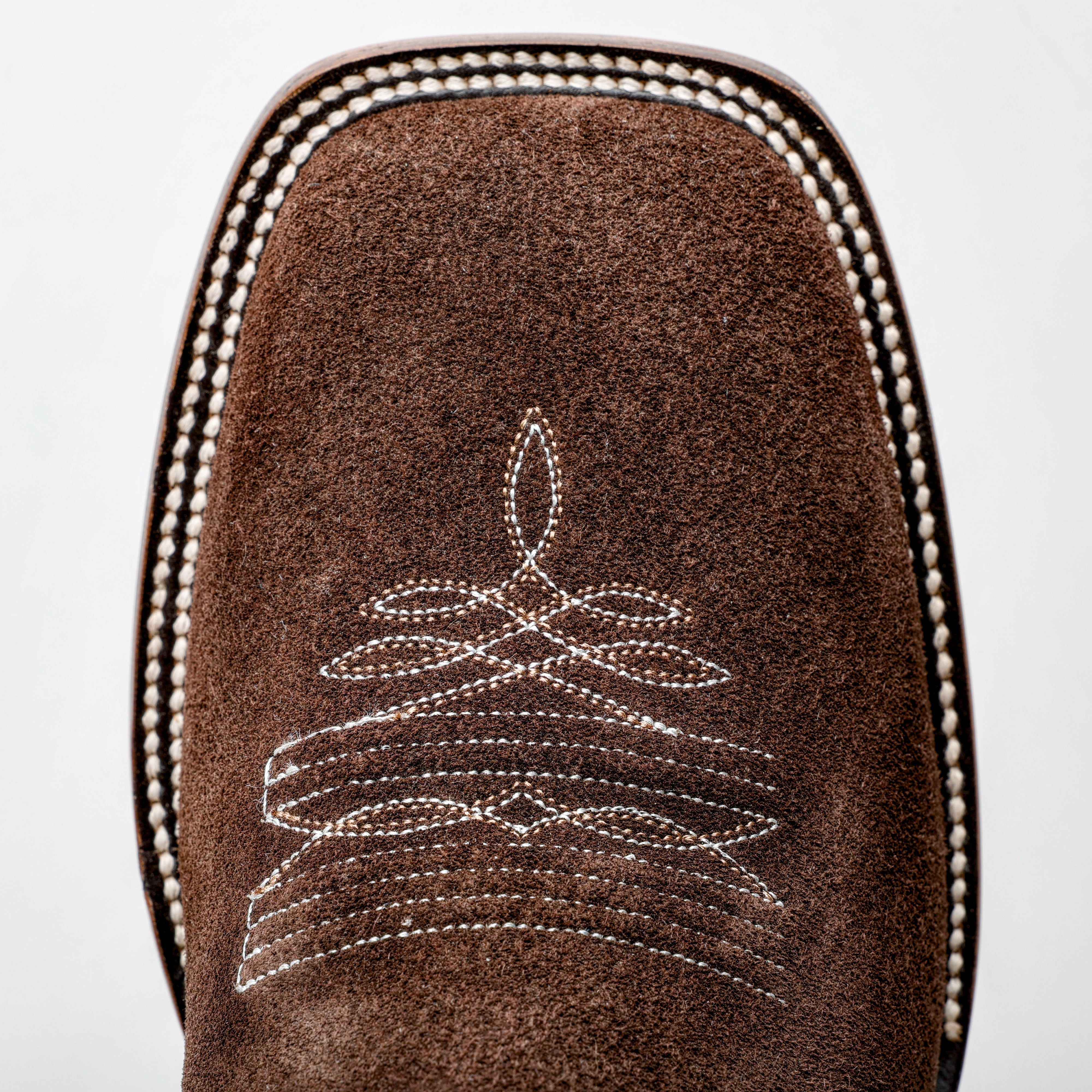 Chocolate Brown Rough-Out Boots - Square Toe