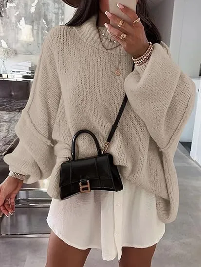 Women's loose-fitting ribbed knit dress