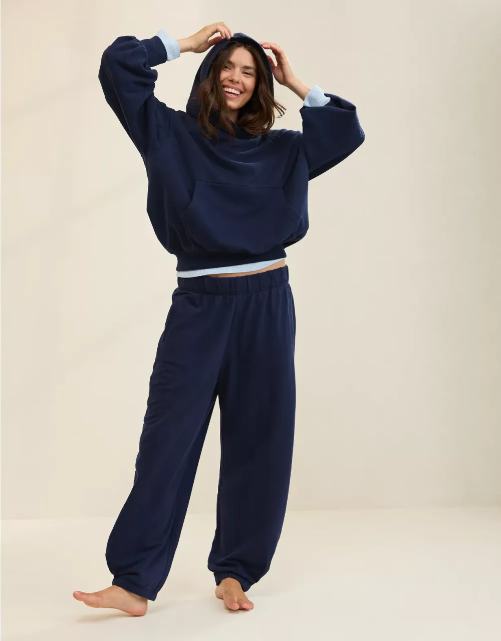 Comfy Drape Fleece Sweatshirt Set