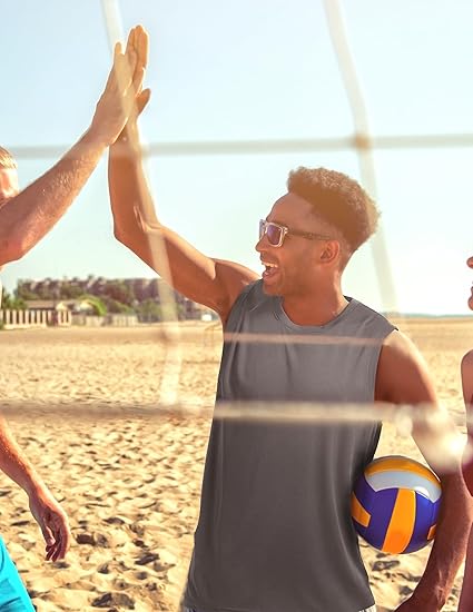 Men's Workout Tank Tops UPF 50+ Swim Shirts Quick Dry Running Sleeveless UV Protection Muscle Tees