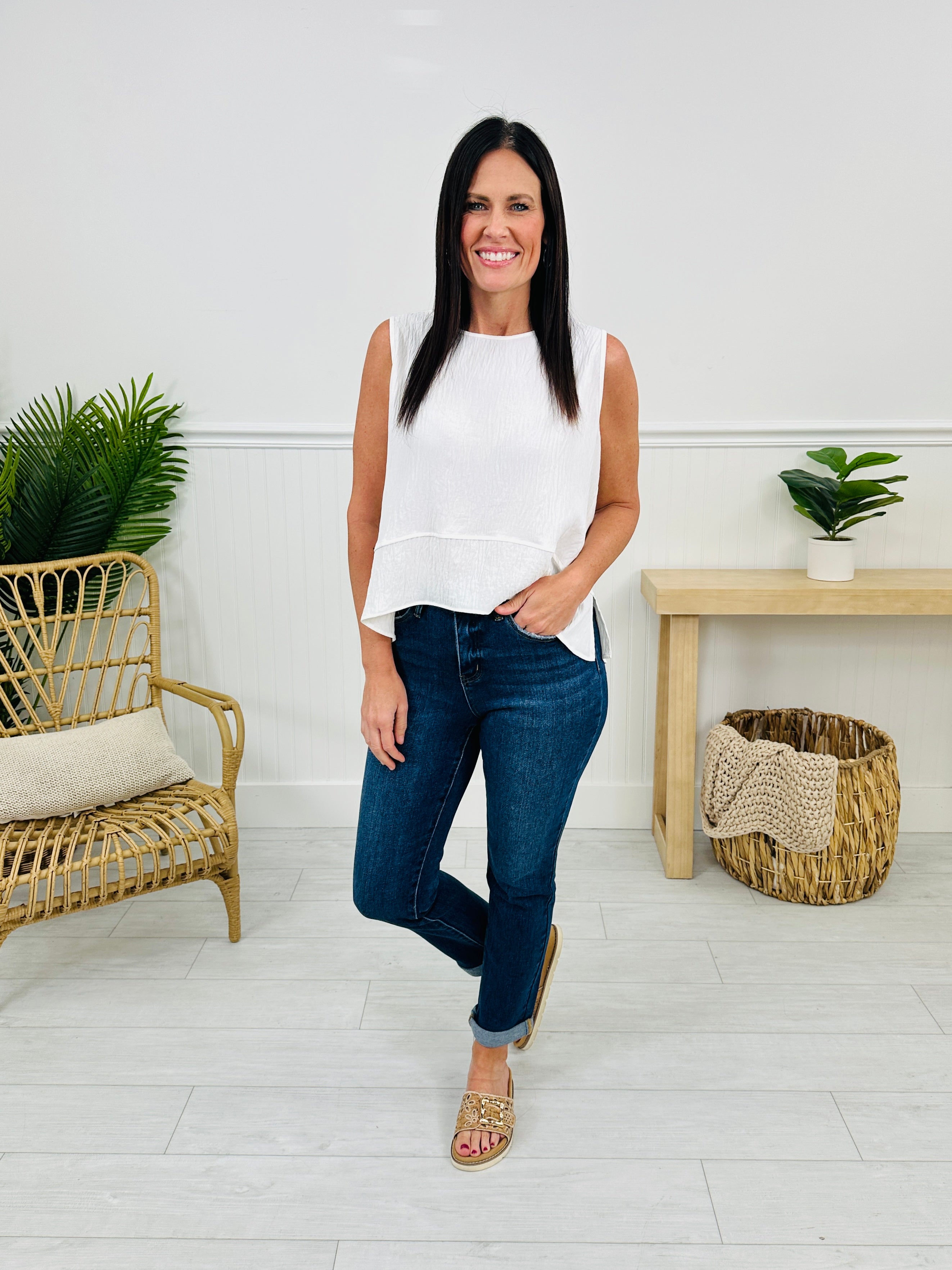 One Hundred Percent Chance Tummy Control Mom Jeans