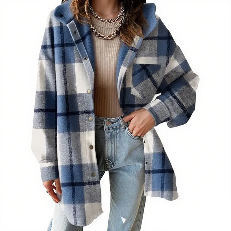 Women's Flannel Hooded Plaid