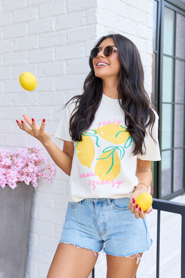 Easy Peasy Ivory Graphic Tee