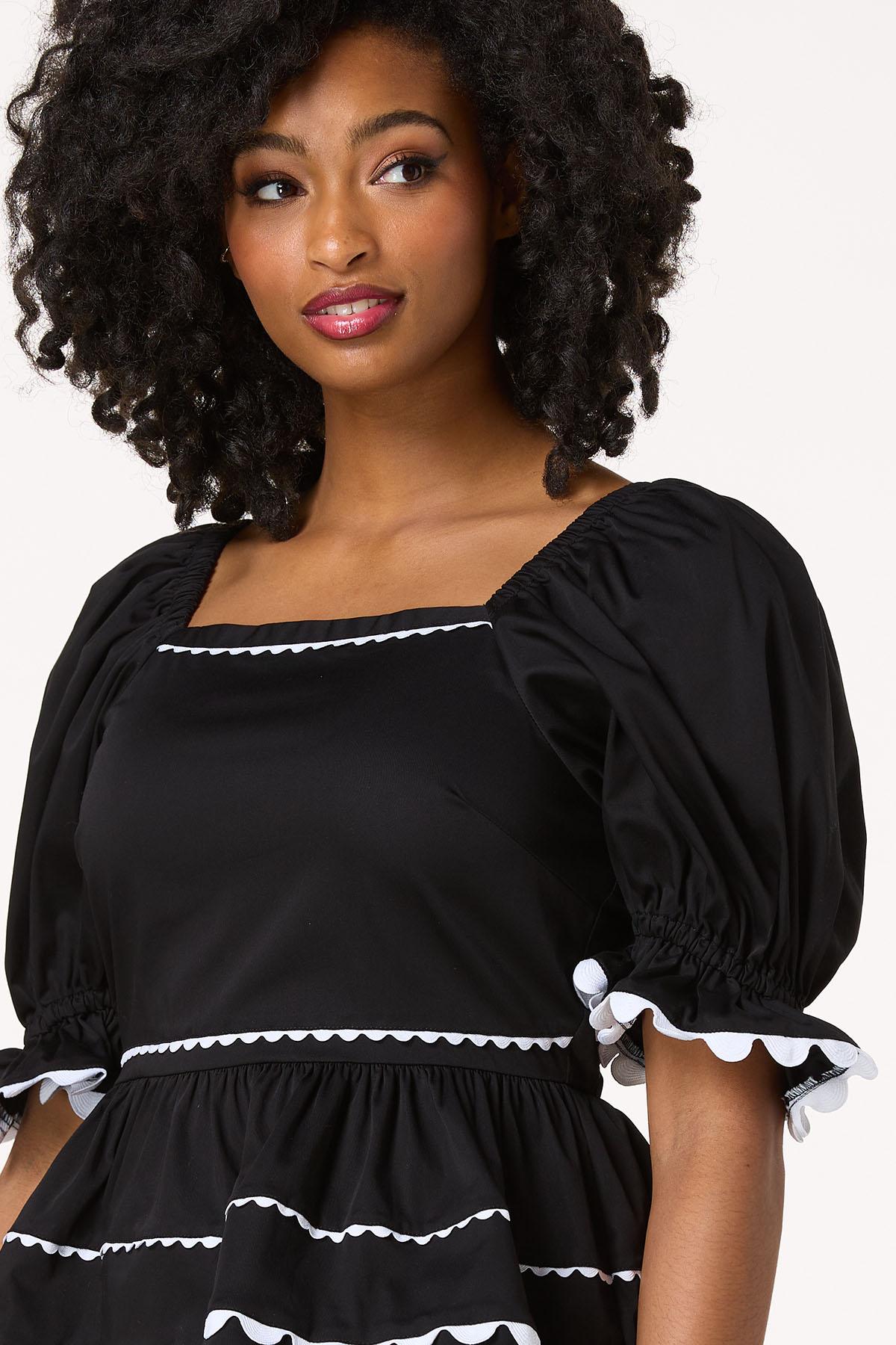 Ric Rac Puff Sleeve Top